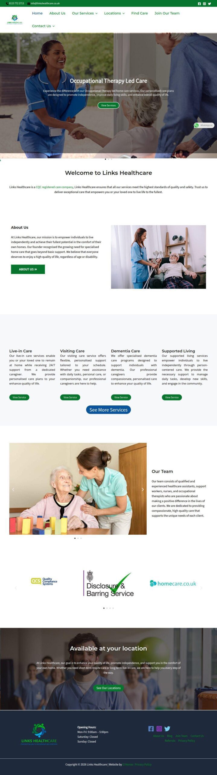 Links HealthCare website