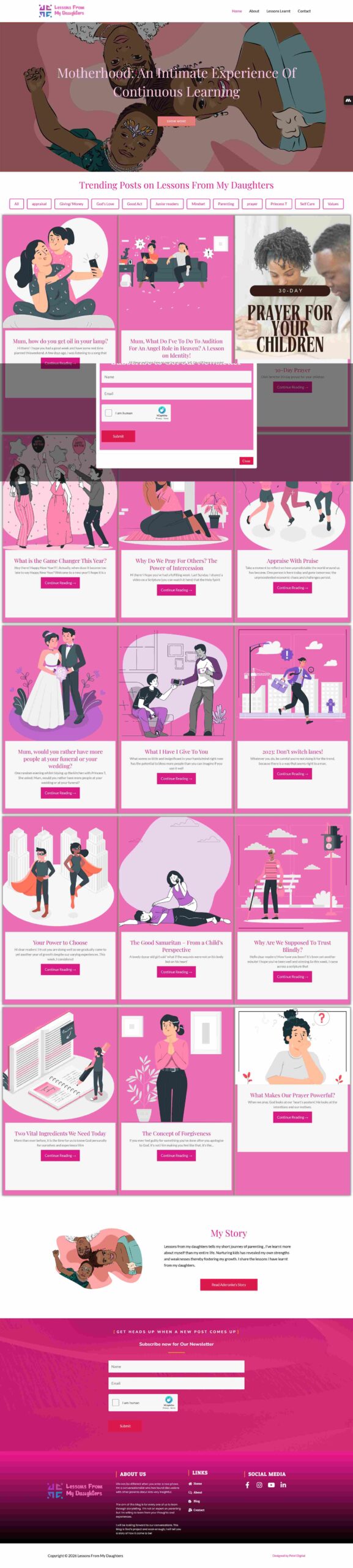 Lessons From My Daughters website