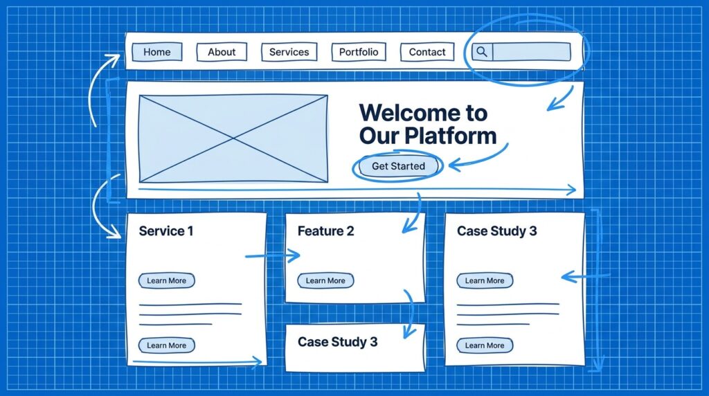 Website homepage wireframe illus… 202607022131